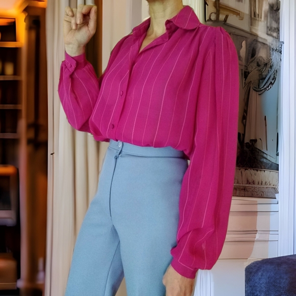 Vtg 60s Blouse - Picture 3 of 11